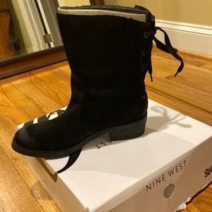 Back suede back lace Moto boot